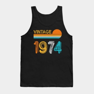 Vintage 1974 Happy 49th Birthday Retro Tank Top